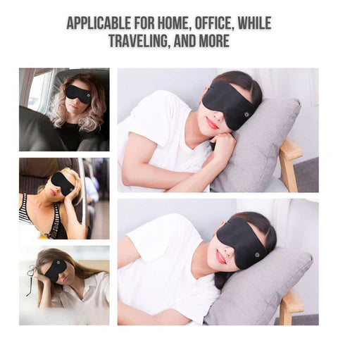 Heated Eye Mask with Rechargeable Battery and Detachable Silk Cover, Waterproof Travel Bag Valideals Outlet