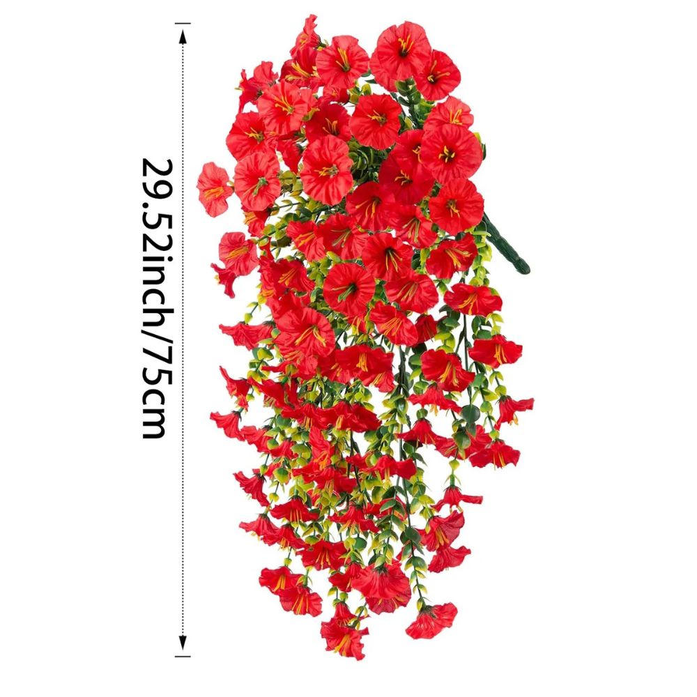 Hanging Morning Glory Vine with UV Resistant Plastic and Flexible Stems, 29.52in Valideals Outlet