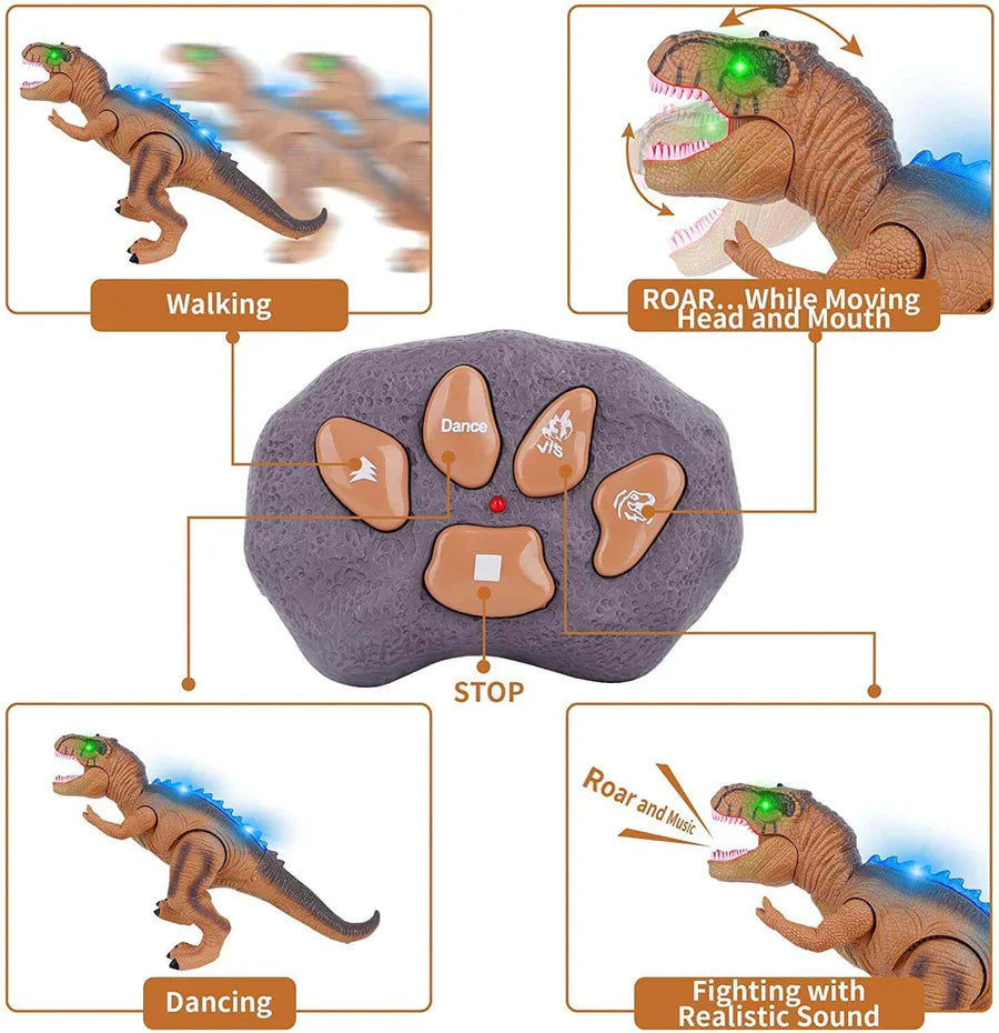 T-Rex Dinosaur Toy with Remote Control and Multicolor LED Lights, 18 Inch Interactive Valideals Outlet