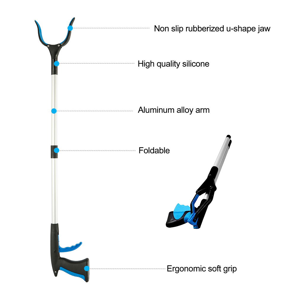 Grabber Stick with Rotating Jaw and Foldable Design for Hard-to-Reach Items Valideals Outlet
