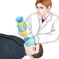 Choking Relief Device with Spring Loaded Plunger and Airtight Seal Valideals Outlet