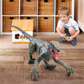 Velociraptor Dinosaur Toy with Remote Control and Rechargeable Battery, Roaring Sounds Valideals Outlet