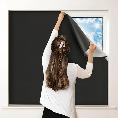 Blackout Window Film with Static Cling and Cut-To-Fit Design, Matte Black Valideals Outlet