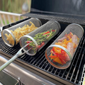 Grill Basket with 360 Degree Rotation and Flip Door, 304 Stainless Steel Valideals Outlet