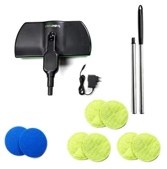 Dual Motor Spin Mop with 180-Degree Rotating Head and Adjustable Handle, 4 Cleaning Pads Valideals Outlet