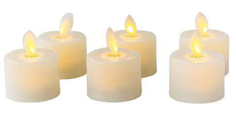 Flickering LED Votive Candles with Remote and Waterproof Design, 6-Pack Warm White Valideals Outlet