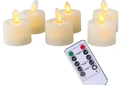 Flickering LED Votive Candles with Remote and Waterproof Design, 6-Pack Warm White Valideals Outlet