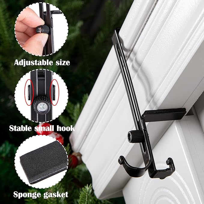 Stocking Holder with Cantilever Support and Dual Hooks for Garlands, 20-Pound Capacity Valideals Outlet