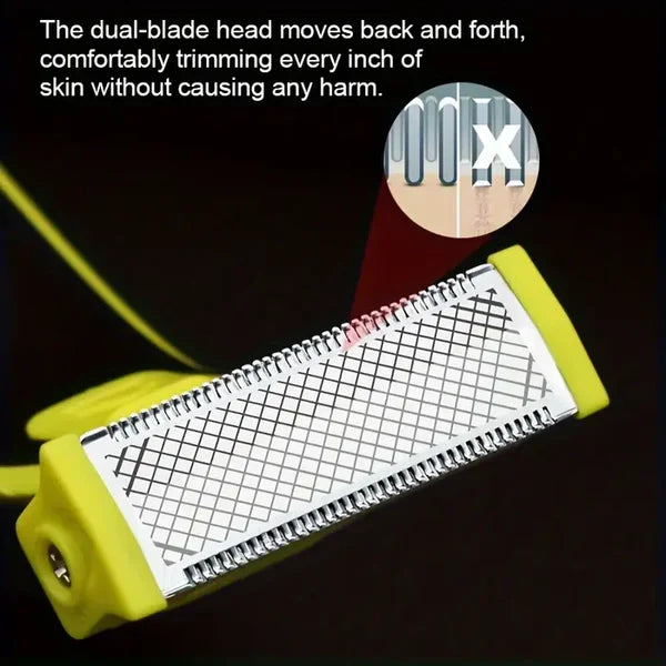 Rechargeable Grooming Trimmer with Four Interchangeable Heads and Stainless Steel Blades Valideals Outlet