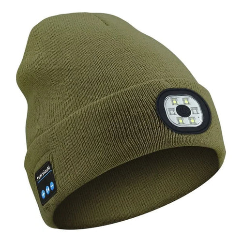 Bluetooth Beanie with Removable LED Light and Built-In Speakers, Rechargeable Battery Valideals Outlet