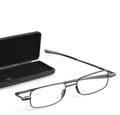 Folding Reading Glasses with Stainless Steel Frame and Slim Pocket Case, Gray Valideals Outlet
