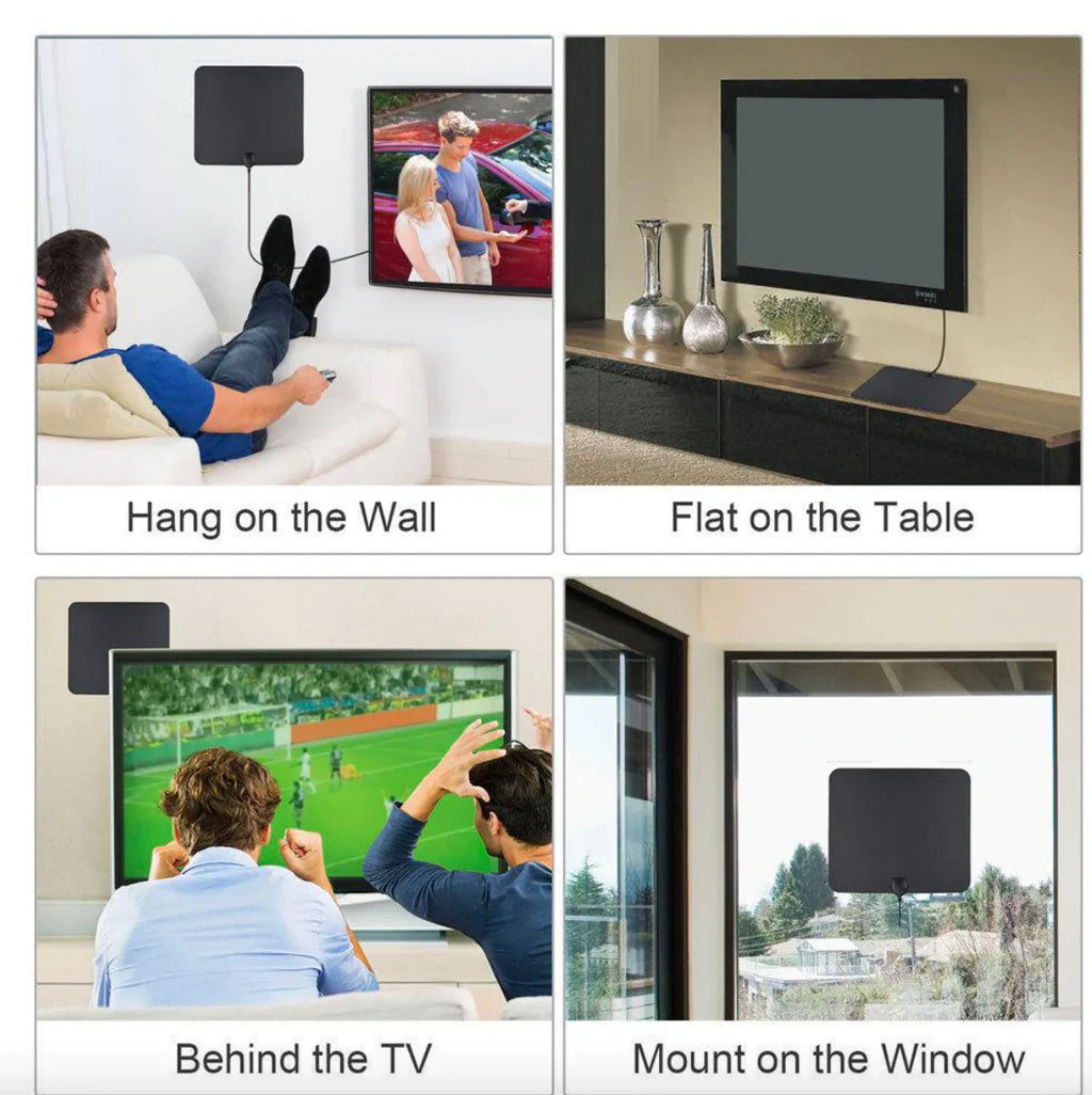 Indoor HDTV Antenna with 37dB Signal Amplifier and 10ft Cable Valideals Outlet