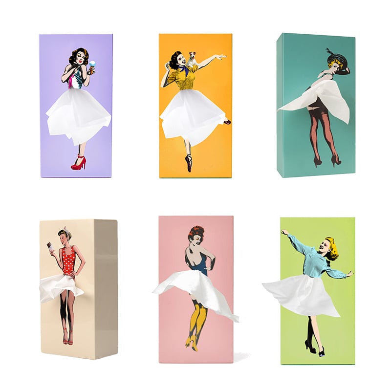 Tissue Box Cover with Layered Flutter Skirt and Weighted Base, Fits 10 x 5 x 3 Inch Boxes Valideals Outlet