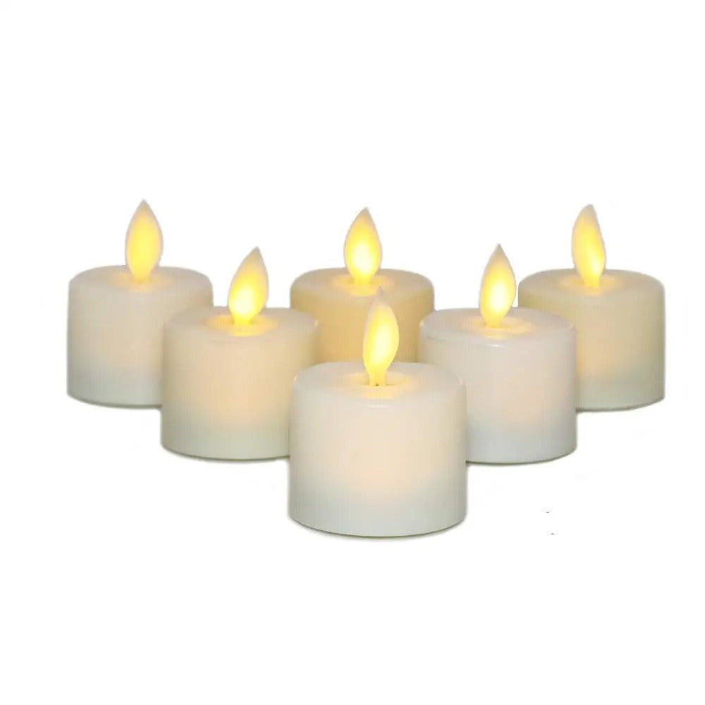 Flickering LED Votive Candles with Remote and Waterproof Design, 6-Pack Warm White Valideals Outlet