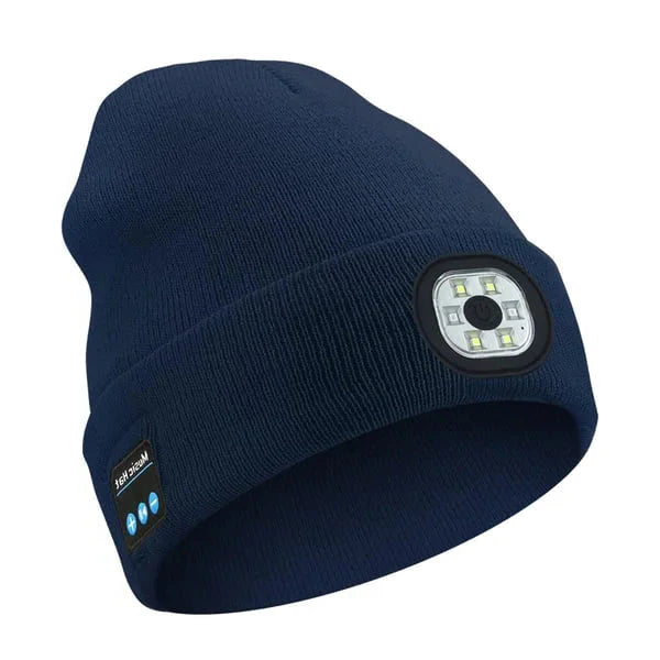 Bluetooth Beanie with Removable LED Light and Built-In Speakers, Rechargeable Battery Valideals Outlet