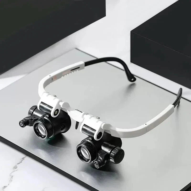 Headband LED Magnifier with 3 Interchangeable Lenses and Dual LED Lights, 8x 15x 23x Valideals Outlet