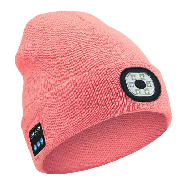 Bluetooth Beanie with Removable LED Light and Built-In Speakers, Rechargeable Battery Valideals Outlet
