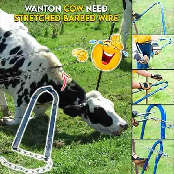 Fence Wire Tensioner Tool with Secure Clamp and Quick Lock, 48cm Metal Blue Valideals Outlet