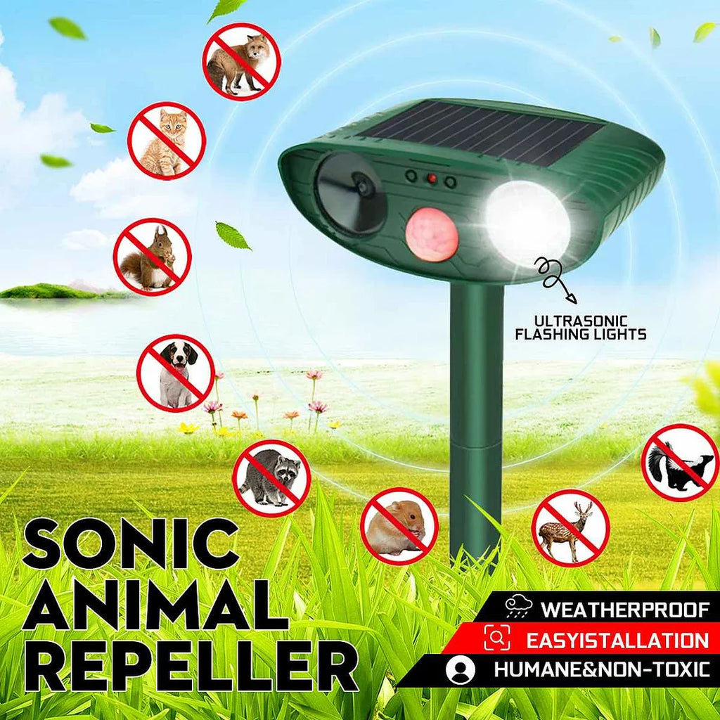 Deer Repeller with Ultrasonic Sound and Solar Charging Pack of 4, Motion Activated Valideals Outlet