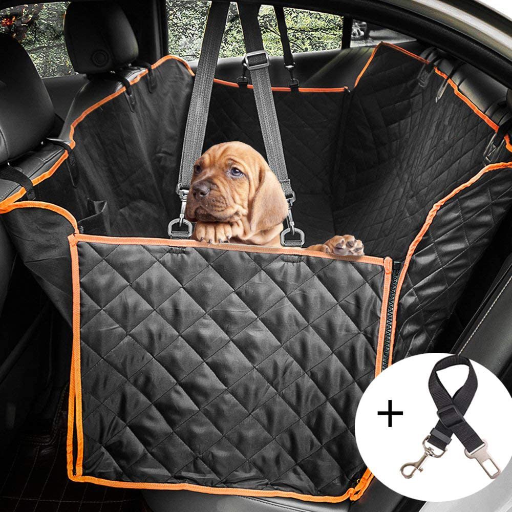 Waterproof Dog Car Seat Cover with Mesh Window and Zippered Side Panels, Machine Washable Valideals Outlet
