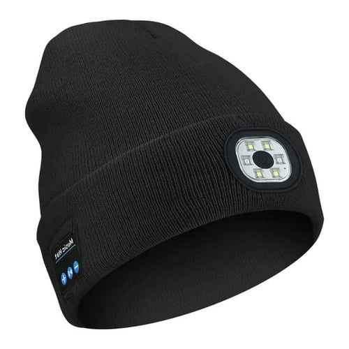 Bluetooth Beanie with Removable LED Light and Built-In Speakers, Rechargeable Battery Valideals Outlet