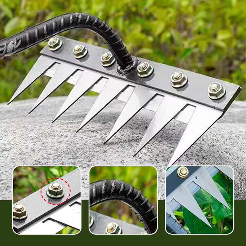 Garden Rake Head with Quick-Release Fit and 5-8 Teeth, 10.5cm Tines, Carbon Steel Valideals Outlet