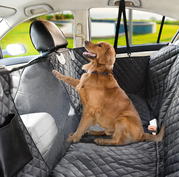 Waterproof Dog Car Seat Cover with Mesh Window and Zippered Side Panels, Machine Washable Valideals Outlet