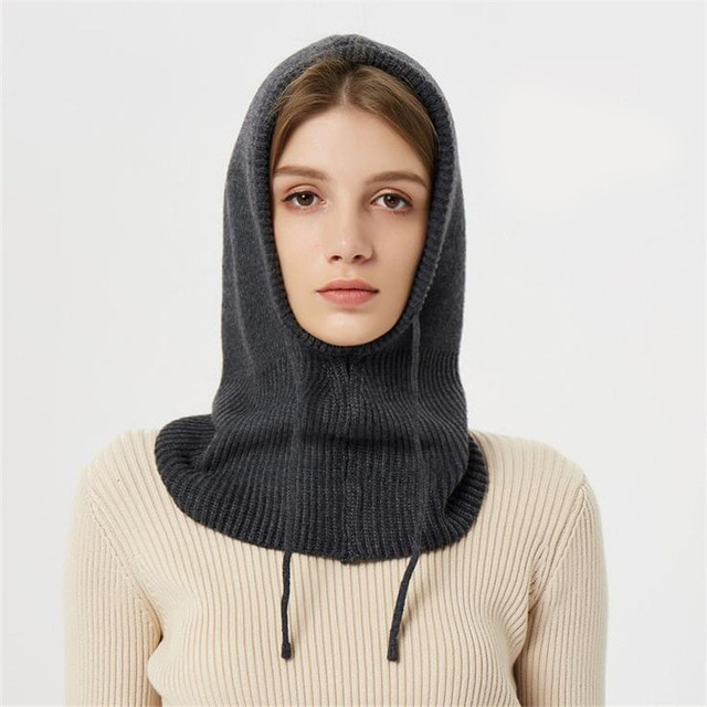 Cashmere Beanie with Hooded Design and Drawstring, Full Ear Coverage, Packable Valideals Outlet