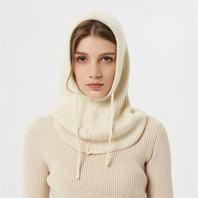 Cashmere Beanie with Hooded Design and Drawstring, Full Ear Coverage, Packable Valideals Outlet