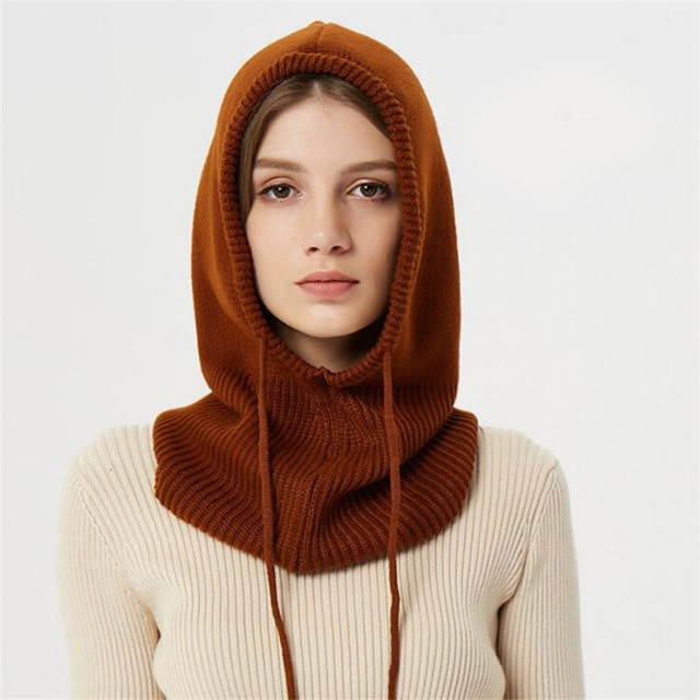 Cashmere Beanie with Hooded Design and Drawstring, Full Ear Coverage, Packable Valideals Outlet