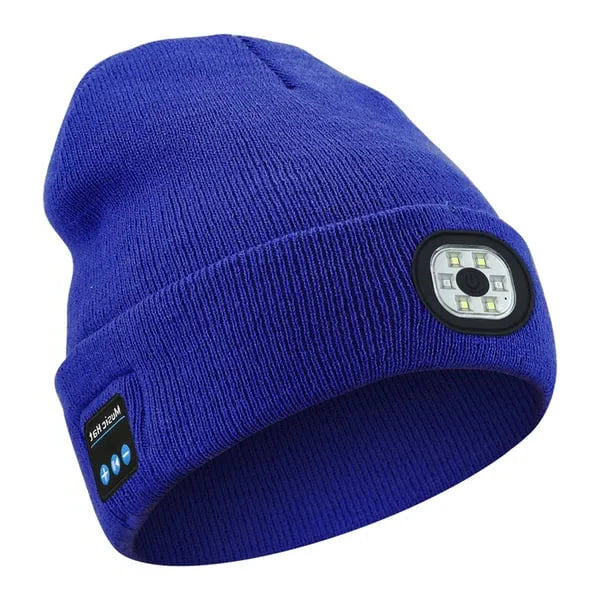 Bluetooth Beanie with Removable LED Light and Built-In Speakers, Rechargeable Battery Valideals Outlet