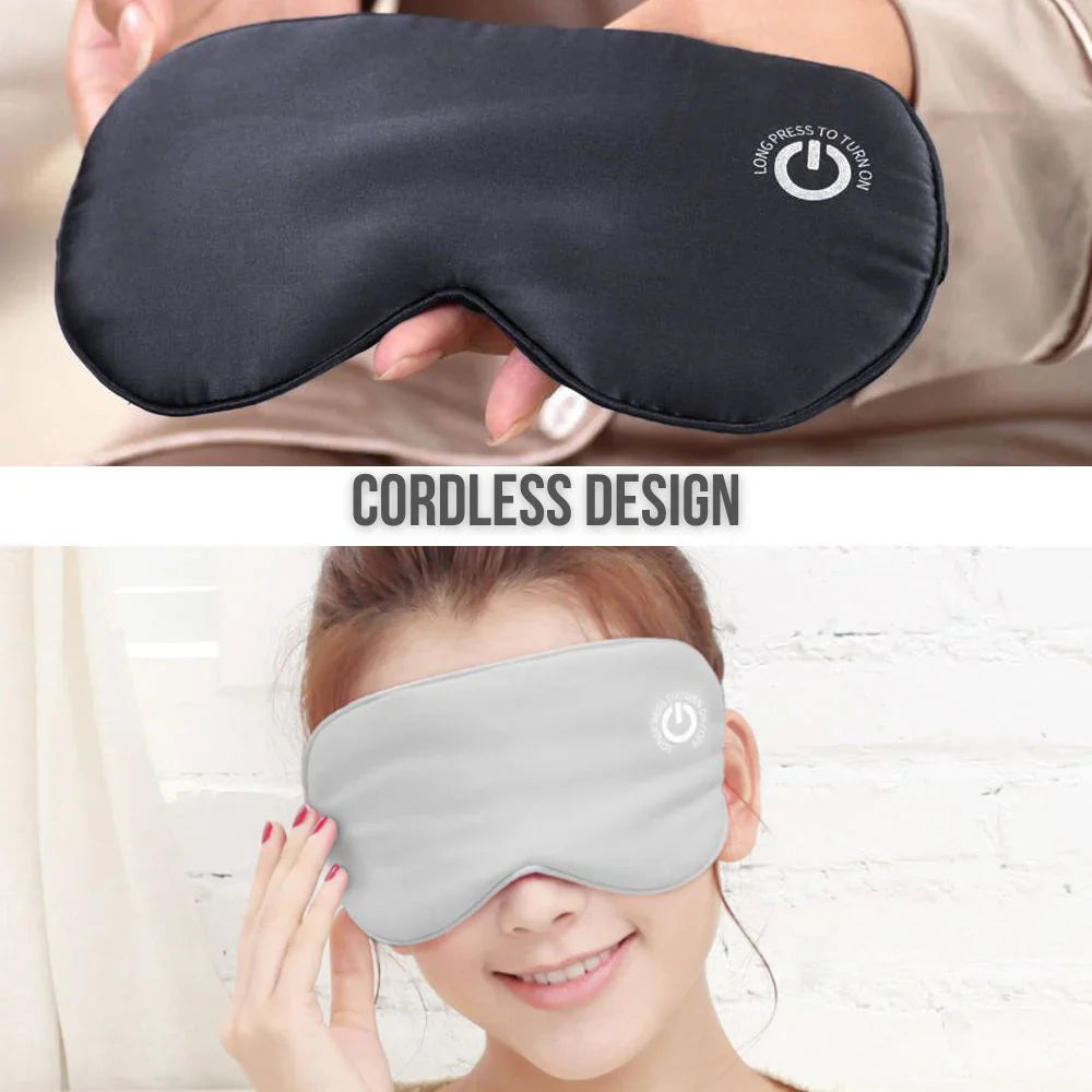 Heated Eye Mask with Rechargeable Battery and Detachable Silk Cover, Waterproof Travel Bag Valideals Outlet