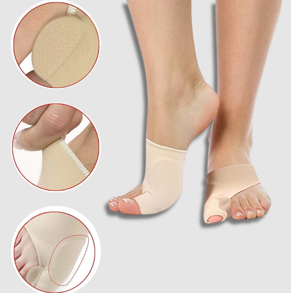 Gel Toe Corrector with Side Cushion Pad and Elastic Fabric, Beige Valideals Outlet