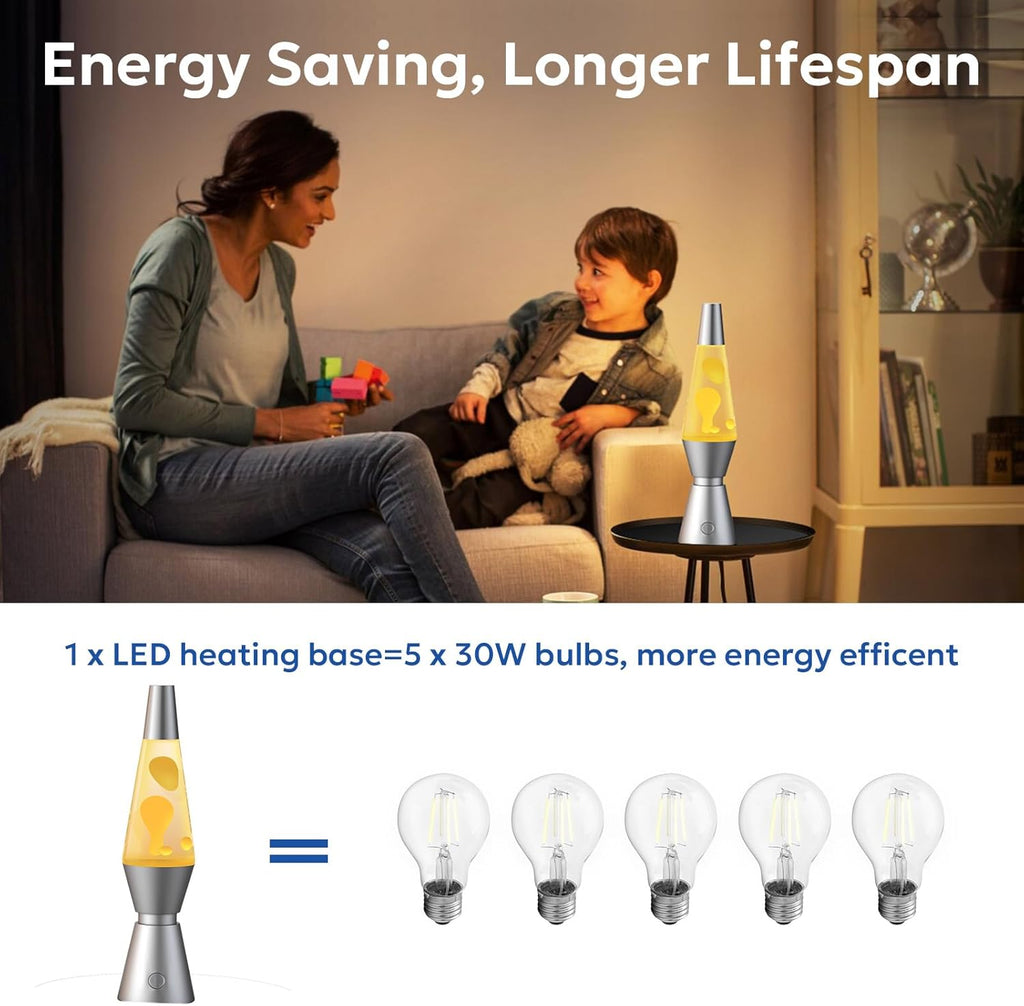 LED Lava Lamp with Remote Control and 17 RGBW Color Modes, Aluminum Base Valideals Outlet
