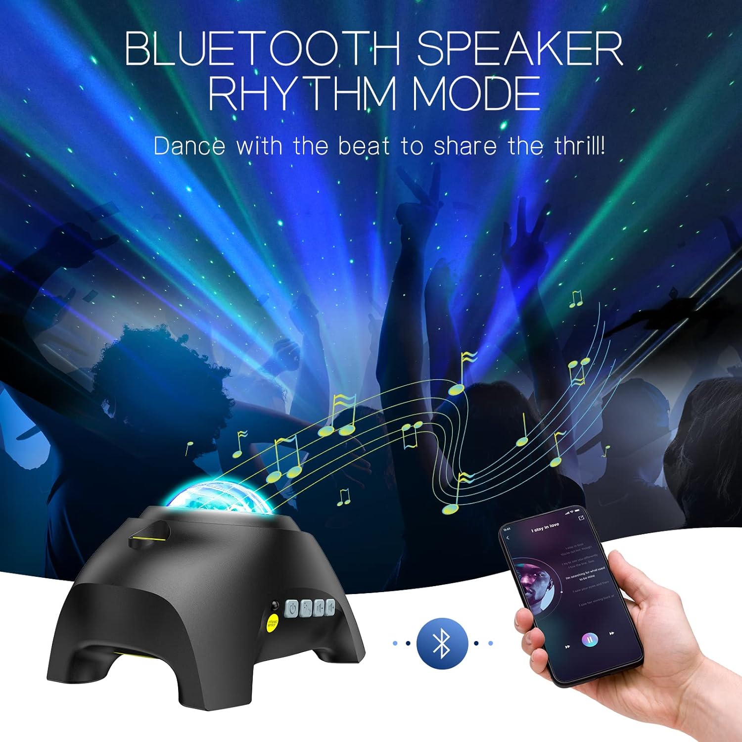 Northern Lights Projector with Dual Lens and Bluetooth Speaker, 16 Light Patterns Valideals Outlet