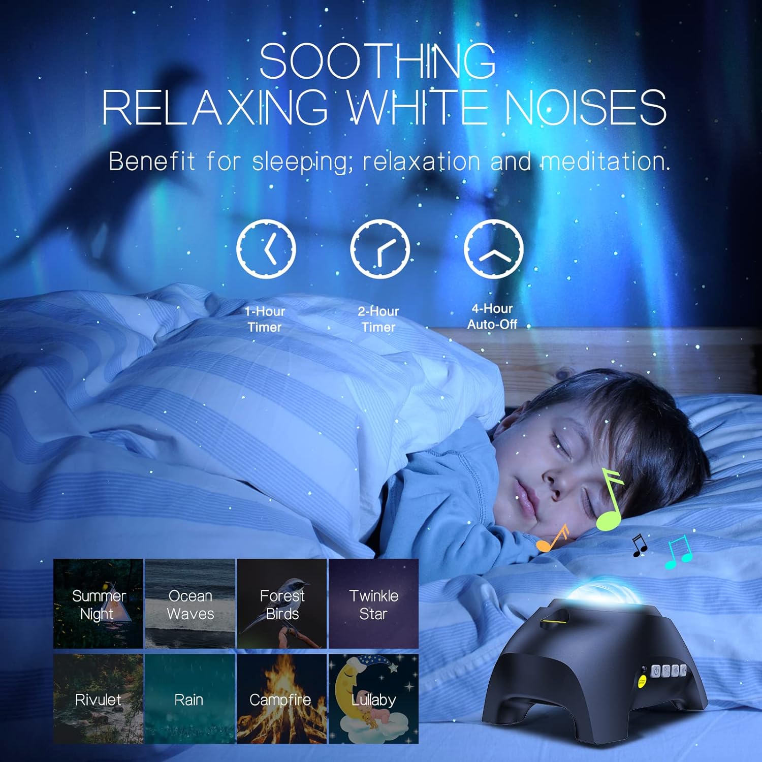 Northern Lights Projector with Dual Lens and Bluetooth Speaker, 16 Light Patterns Valideals Outlet