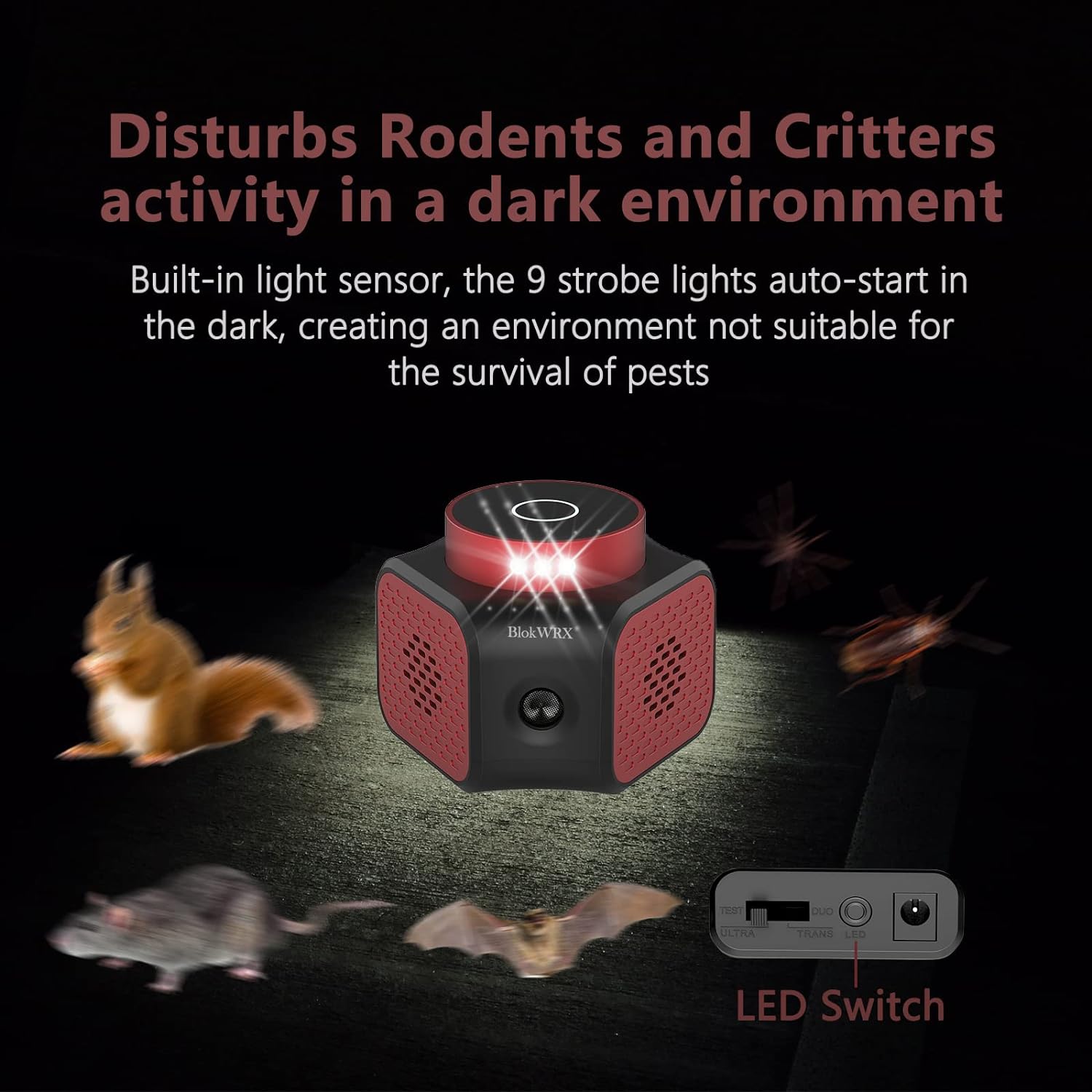 Ultrasonic Rodent Repellent with LED Strobe Light and Dual Chip Technology Valideals Outlet