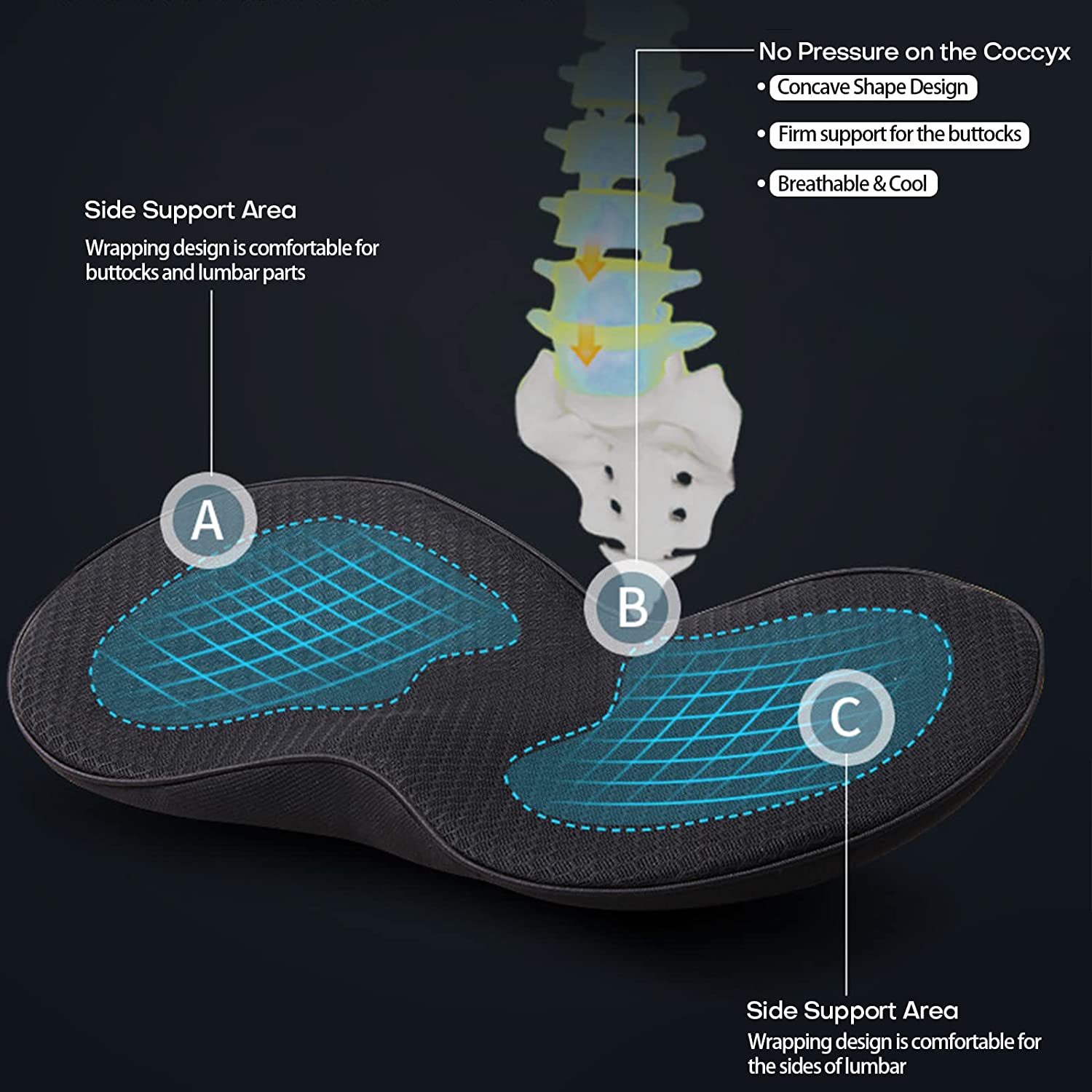 Car Seat Cushion with 3.5-Inch Lift and Memory Foam Support, Removable Breathable Cover Valideals Outlet