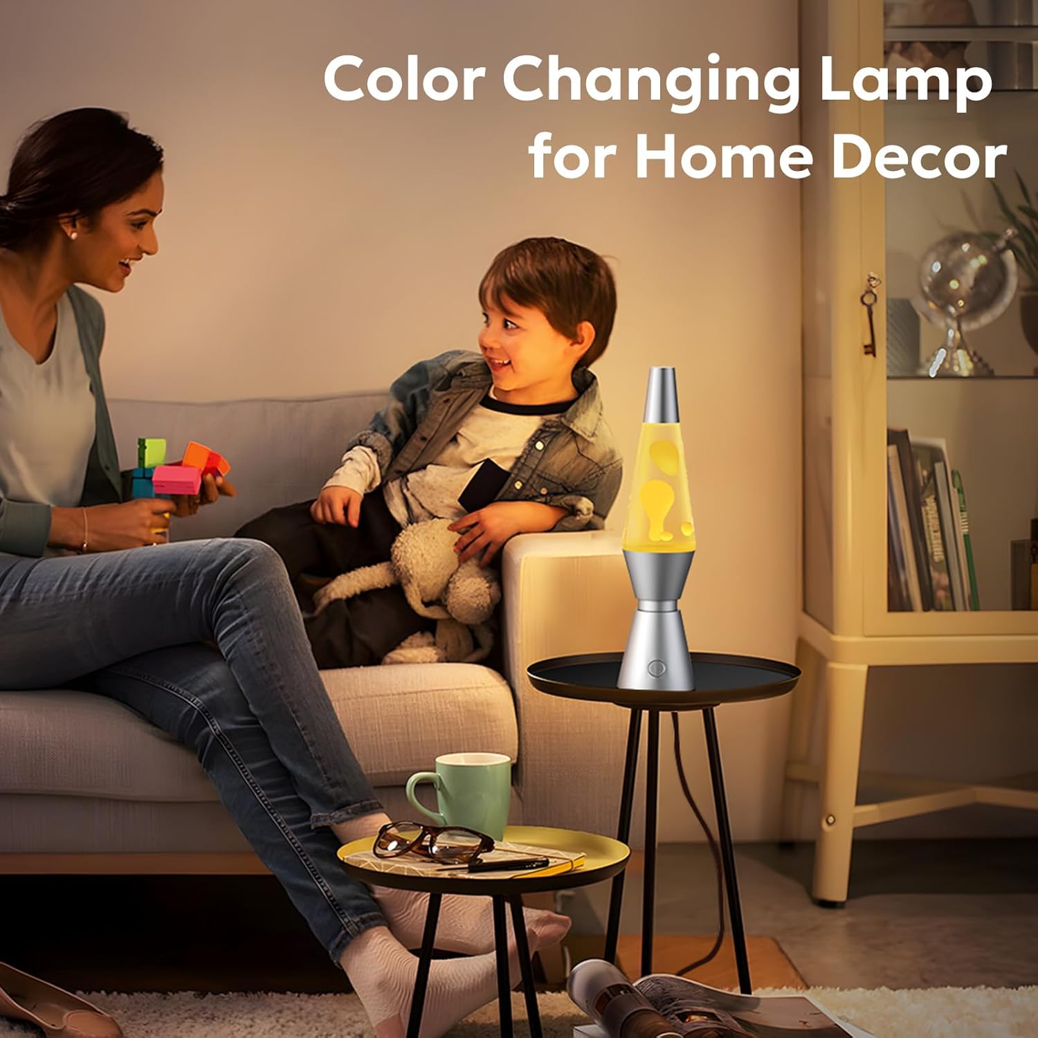 LED Lava Lamp with Remote Control and 17 RGBW Color Modes, Aluminum Base Valideals Outlet