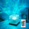 Northern Lights Ocean Wave Projector Light,16 Colors Gradual Rotating Water Cube Lamp,Underwater Projector Light with Remote Con