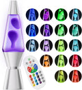 LED Lava Lamp with Remote Control and 17 RGBW Color Modes, Aluminum Base Valideals Outlet