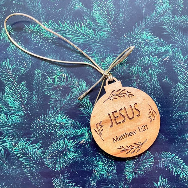 Advent Ornaments with Engraved Wooden Discs and Numbered 24-Count Set, Storage Pouch Valideals Outlet