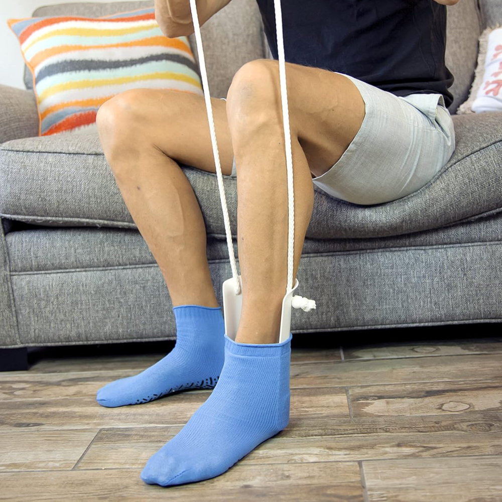 Sock Aid with Ergonomic Loop Handle and Padded Rim for Compression Stockings Valideals Outlet