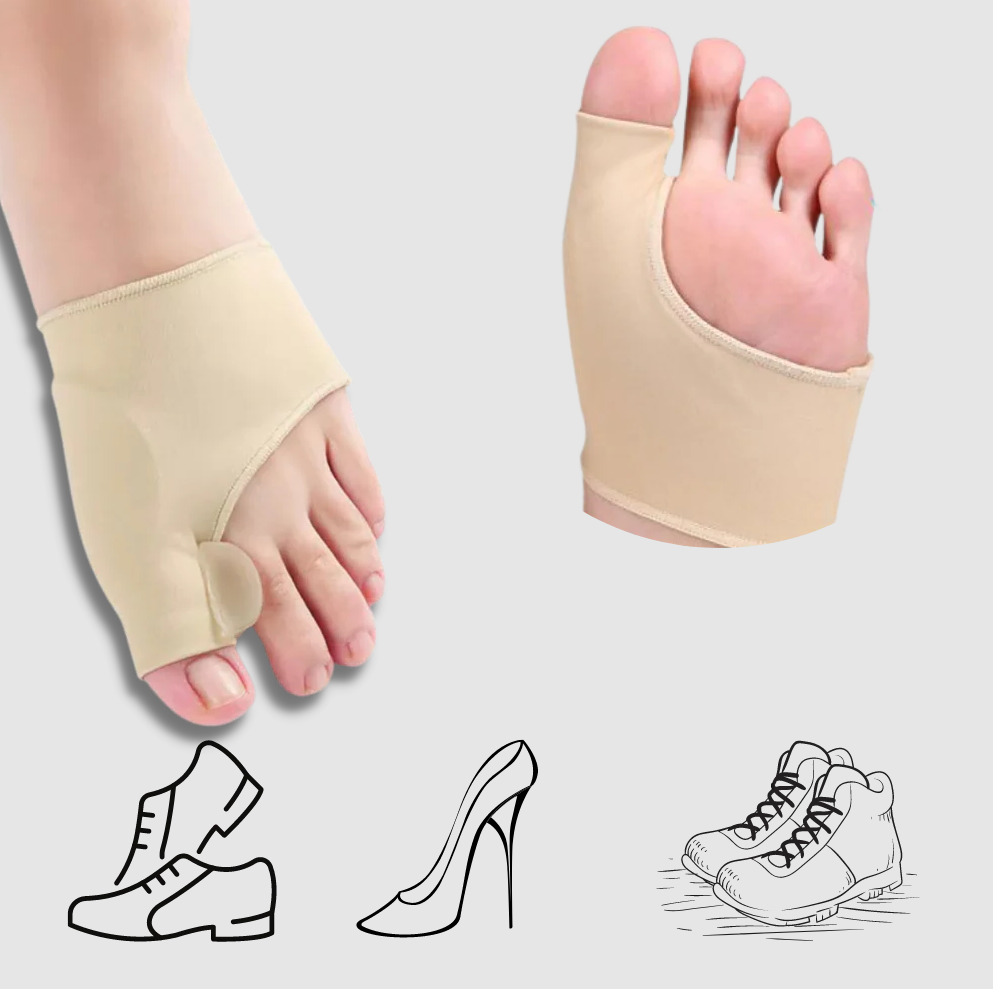 Gel Toe Corrector with Side Cushion Pad and Elastic Fabric, Beige Valideals Outlet