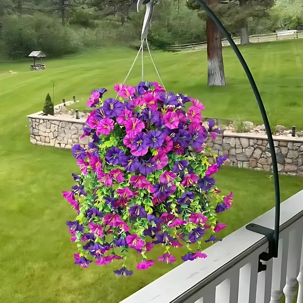 Hanging Morning Glory Vine with UV Resistant Plastic and Flexible Stems, 29.52in Valideals Outlet