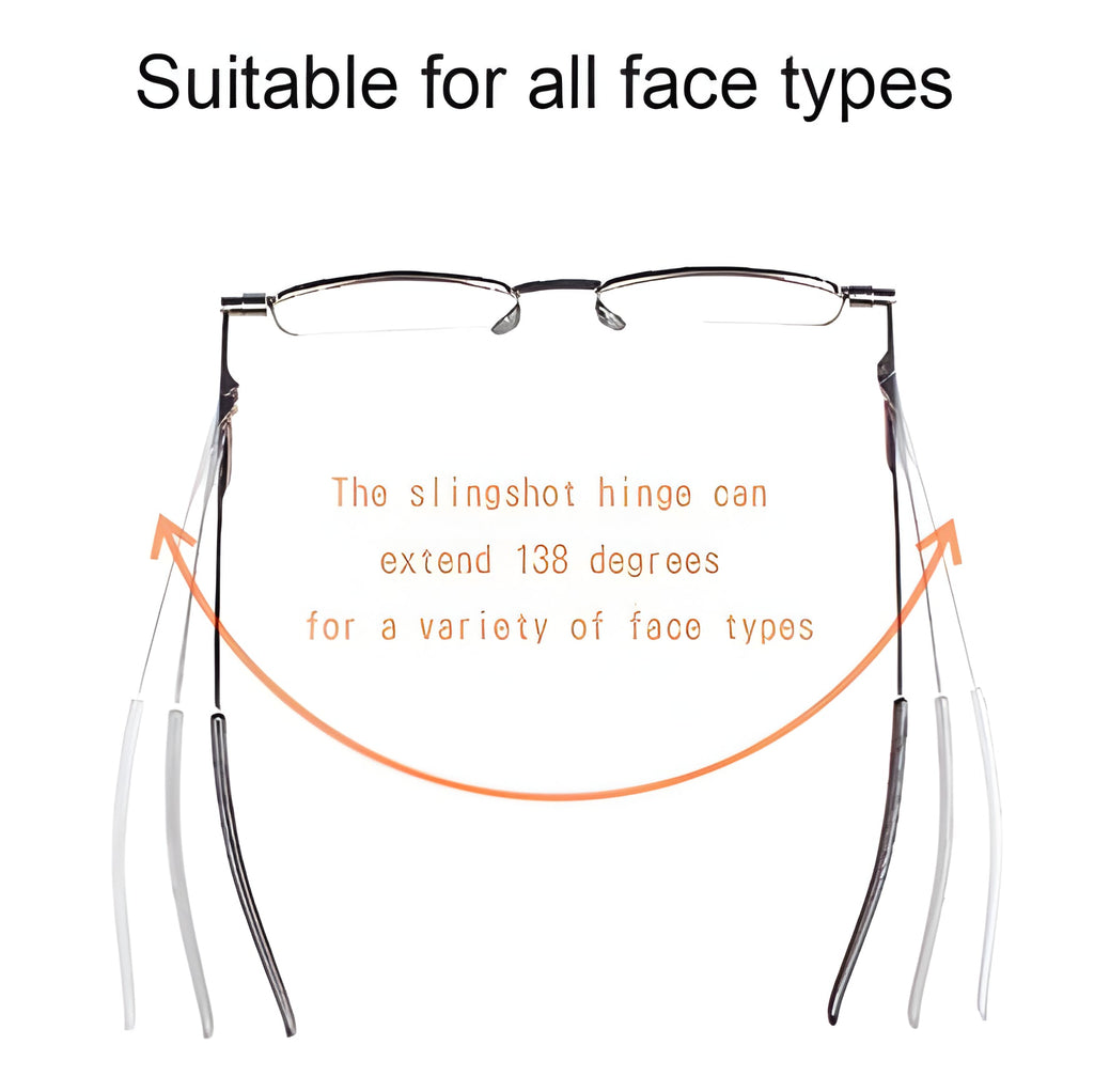Folding Reading Glasses with Stainless Steel Frame and Slim Pocket Case, Gray Valideals Outlet