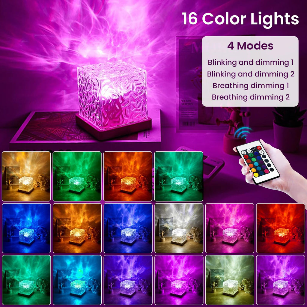 Galaxy Projector with 16-Color LED and Rotating Ocean Wave, Remote Control, Timer Valideals Outlet
