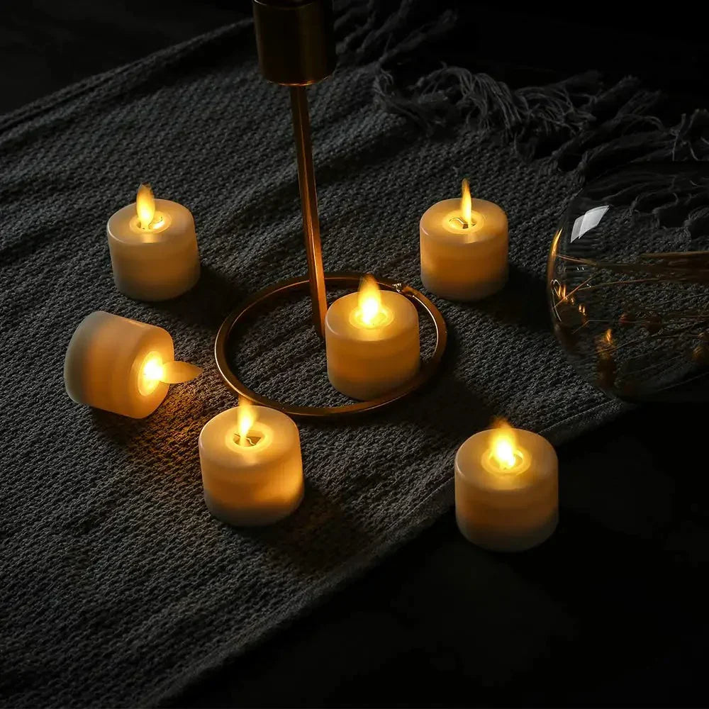 Flickering LED Votive Candles with Remote and Waterproof Design, 6-Pack Warm White Valideals Outlet