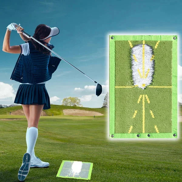 Golf Practice Mat with Sequin Impact Feedback and Roll-Up Portability, Stake, Clip Valideals Outlet