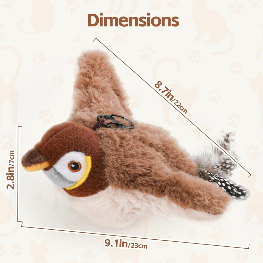 Interactive Cat Toy with Motion Sensor Chirps and Flap Tail, Rechargeable, Catnip Scent Valideals Outlet